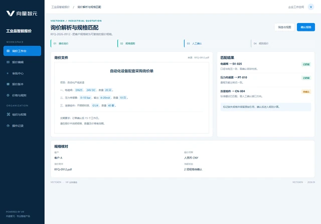 Enquiry parsing and specification matching