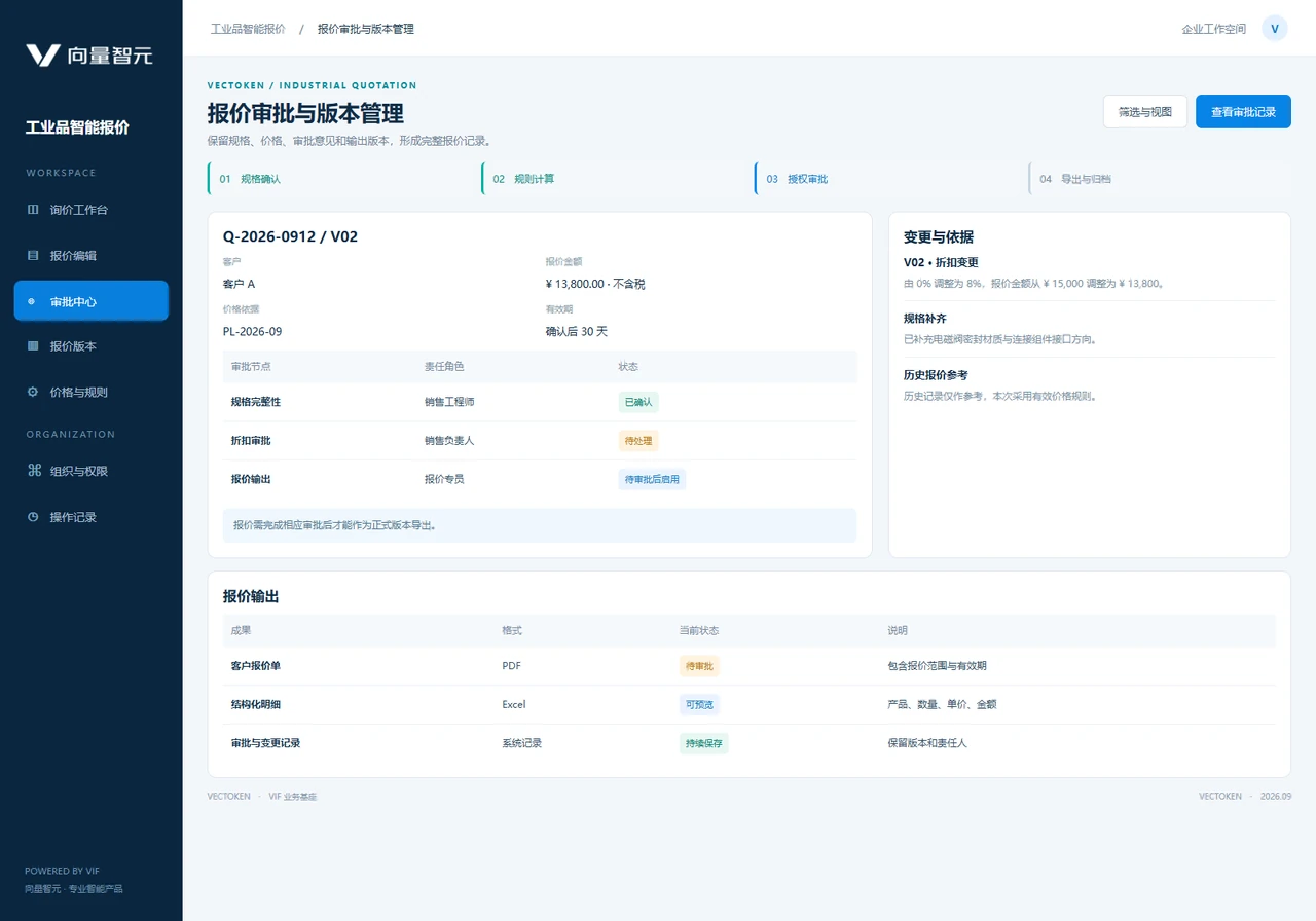 报价审批与版本管理